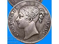 Great Britain 1 Crown 1847 Thaler 28.08 g silver - rare