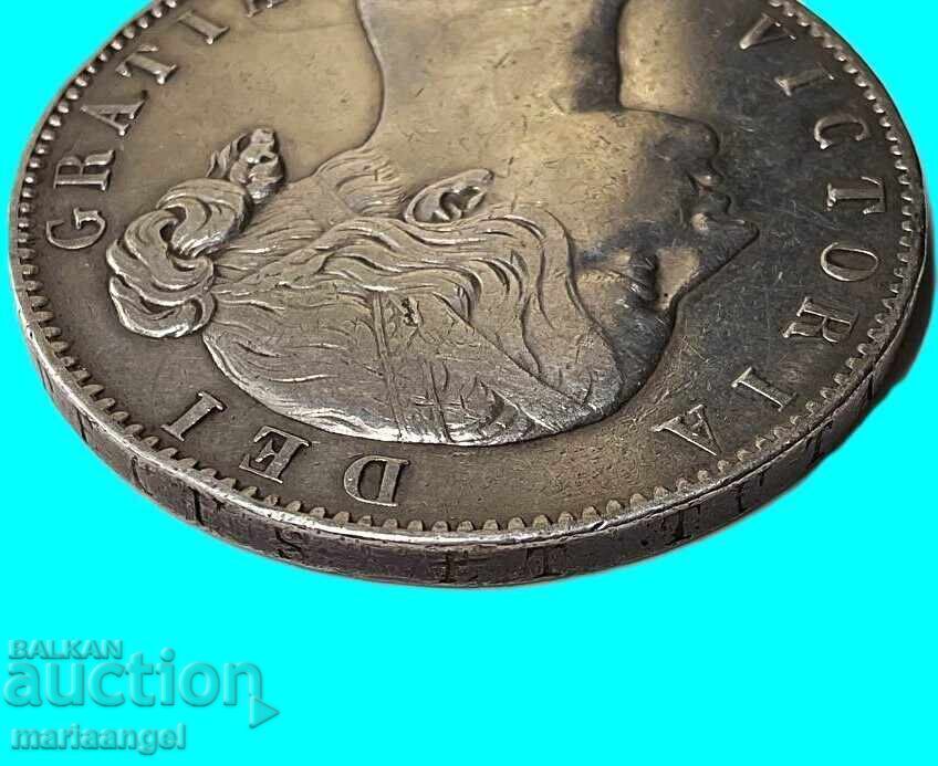 Licitație Marea Britanie 1 coroană 1847 Taler 28,13 g argint - rară