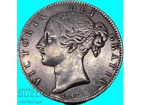 Marea Britanie 1 coroană 1847 Taler 28,13 g argint - rară