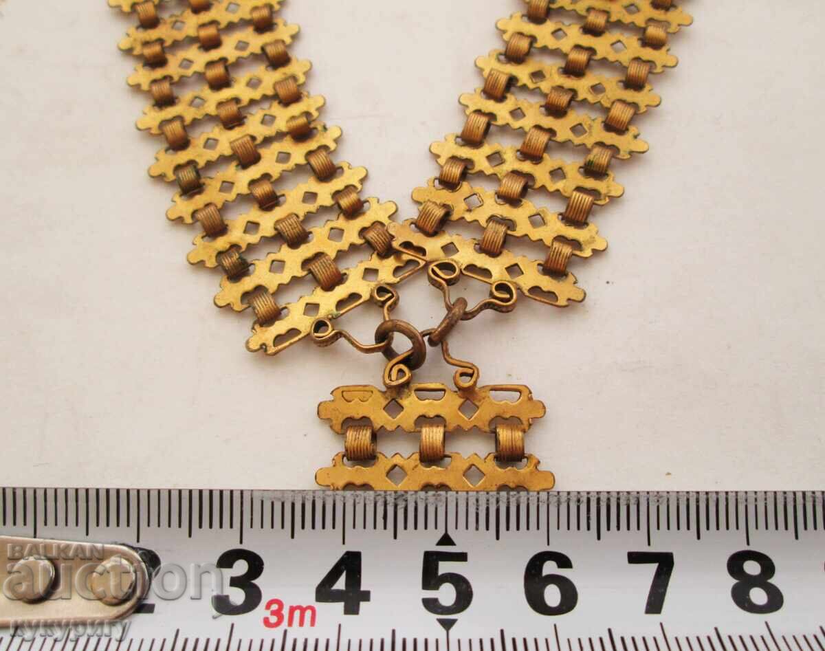 Auction  Vintage gold-plated jewelry cord necklace with a coin pendant for baptism