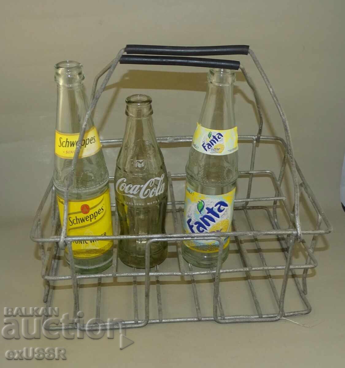 Old metal Coca-Cola bottle crate basket Old metal Coca-Cola bottle crate basket