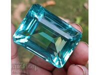 ΔΗΜΟΠΡΑΣΙΑ! 116.20ct φυσικό ακουαμαρίνιο σμαραγδένια κοπή με πιστοποιητικό. OMGTL από 1€!