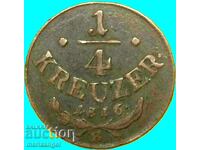 1/4 kreĭtser 1816 Austria B - Kremnitz cupru