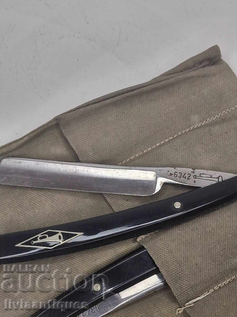 Colecție de briciuri Solingen. 6 bucăți în husă din material textil - 5 Colecție de briciuri Solingen. 6 bucăți în husă din material textil - 5