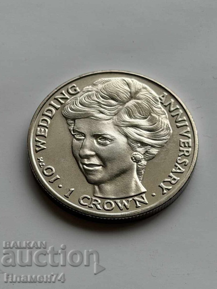 1 coroană 1991 Insula Man 10g. nuntă Prințul Charles și Lady Diana 1 coroană 1991 Insula Man 10g. nuntă Prințul Charles și Lady Diana
