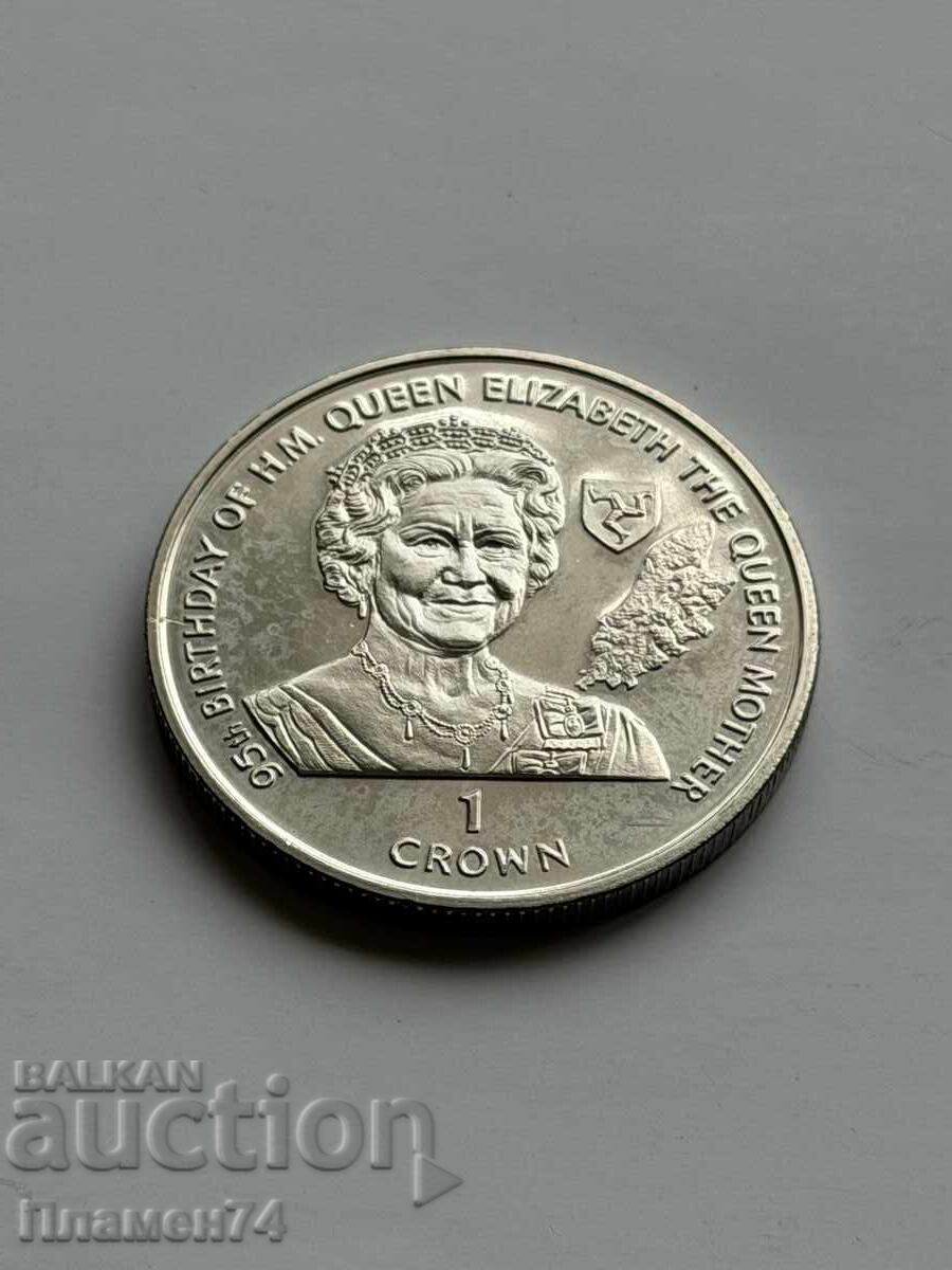 1 coroană 1995 Insula Man Regina Mamă