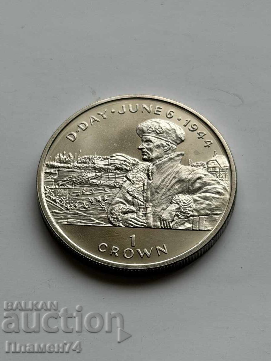 1 coroană 1944 Insula Man Ziua „D” 1 coroană 1944 Insula Man Ziua „D”