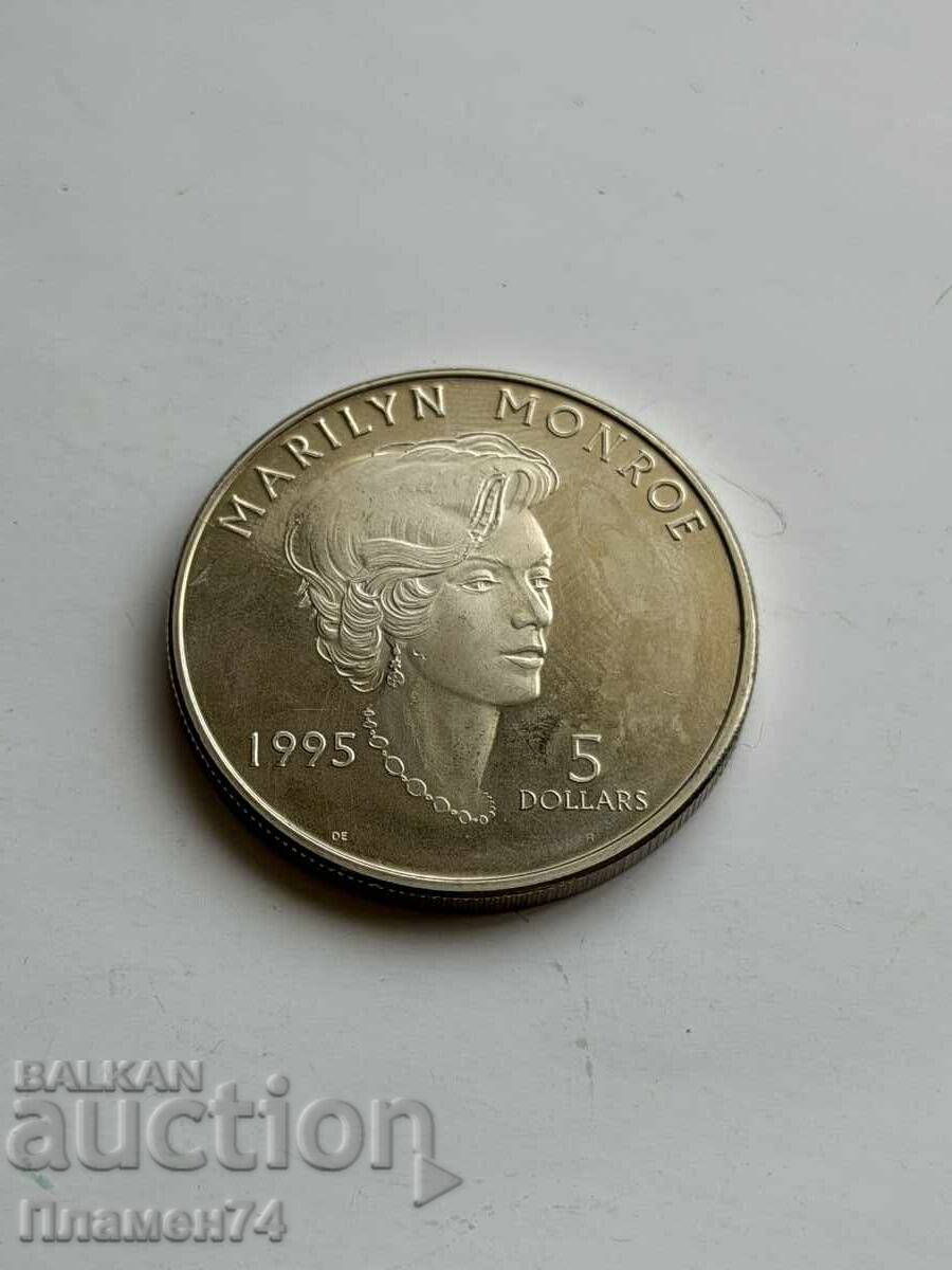 5 δολάρια 1995 Νησιά Μάρσαλ Μέριλιν Μονρόε 5 δολάρια 1995 Νησιά Μάρσαλ Μέριλιν Μονρόε
