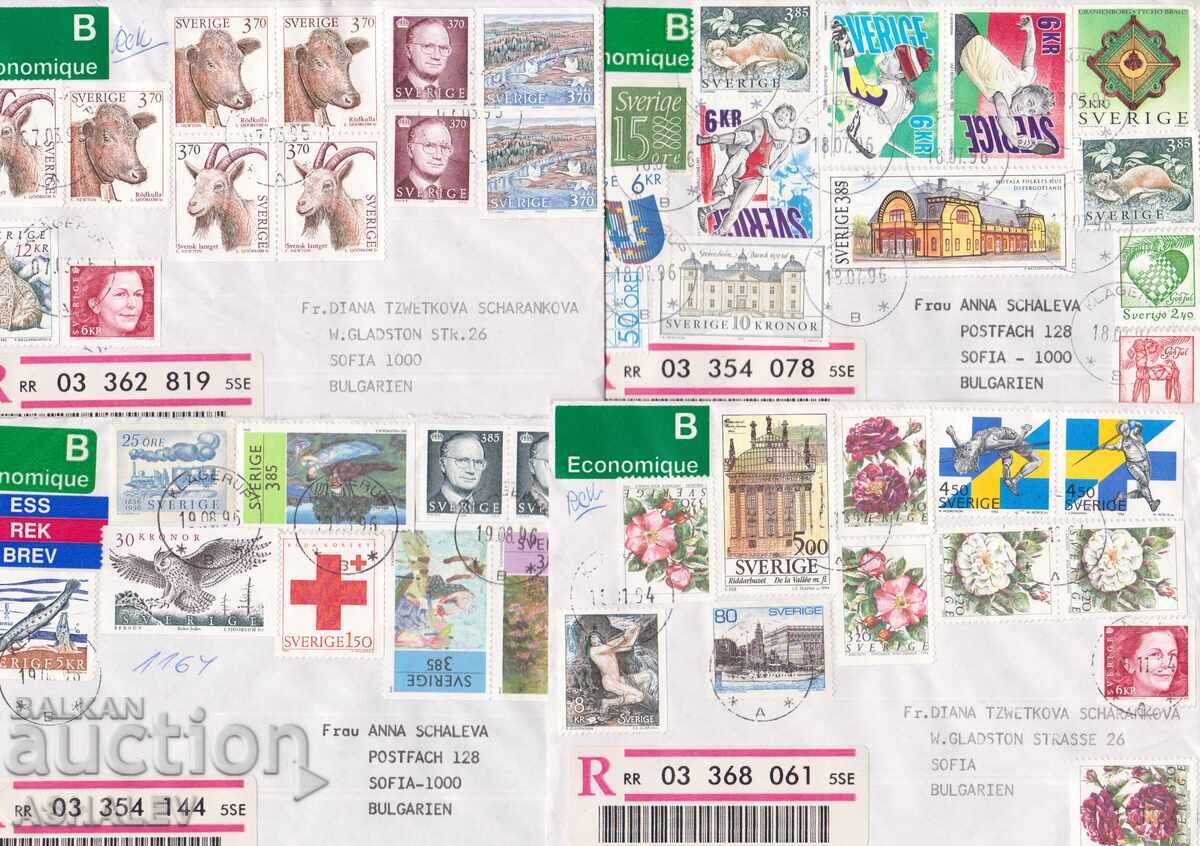 4 envelopes - R Sweden - Bulgaria