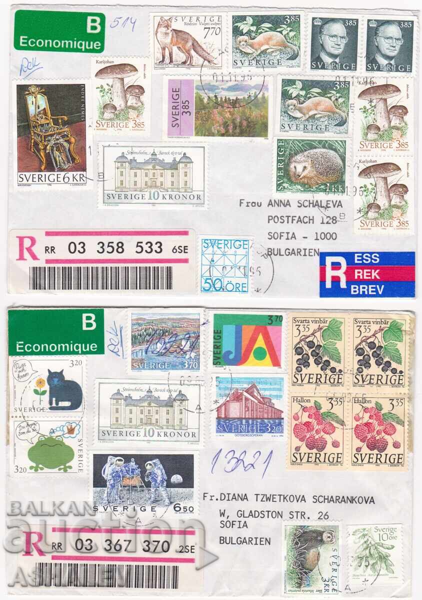 2 envelopes - R Sweden - Bulgaria