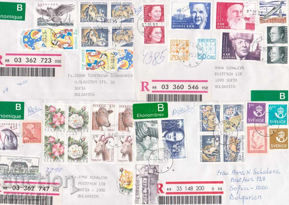 4 envelopes - R Sweden - Bulgaria 4 envelopes - R Sweden - Bulgaria