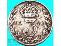 3 Πένες 1926 Ηνωμένο Βασίλειο ασήμι πατίνα