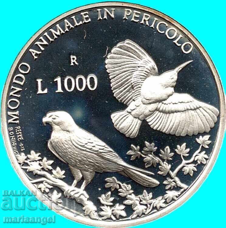 Сан Марино 1993 1000 лири 14.6г 835 проба сребро PROOF - 7