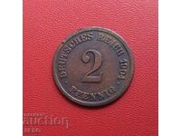 Γερμανία-2 pfennig 1904 E-Muldenhüten