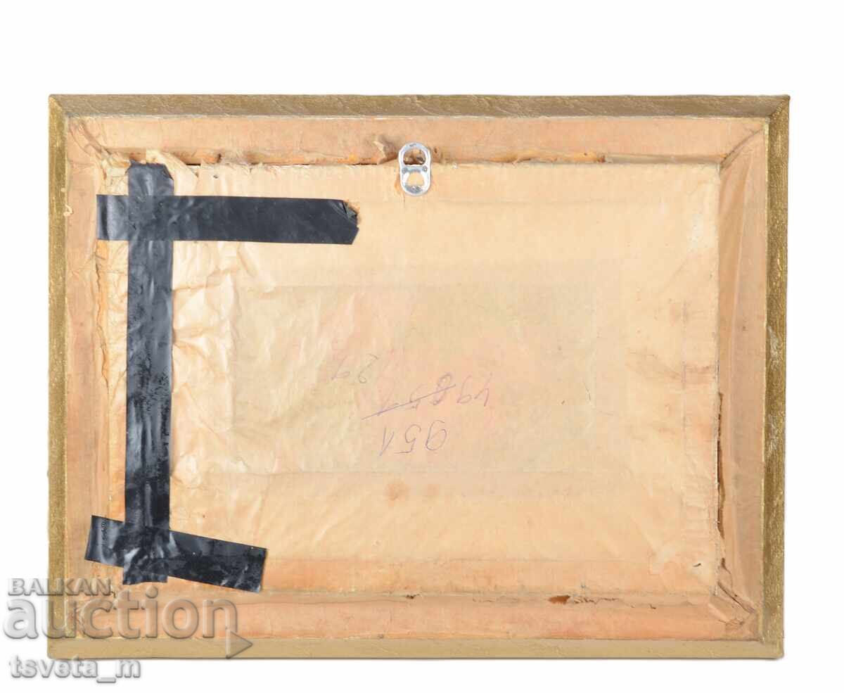 Παράδοση Κεντητός πίνακας Τριαντάφυλλα σε καλάθι - χειροποίητος