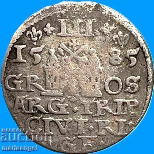 3 Гроша 1585 Полша Рига Стефан Батори 1576-1586 сребро с цена € 84.00 | 164.29 лв.