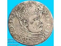 3 Гроша 1585 Полша Рига Стефан Батори 1576-1586 сребро