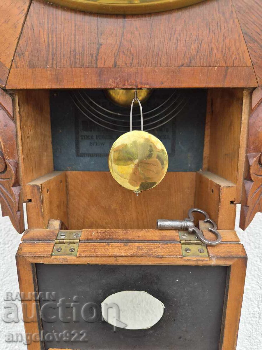 Δημοπρασία Αμερικανικό επιτοίχιο ρολόι BRASS CLOCK σε λειτουργία
