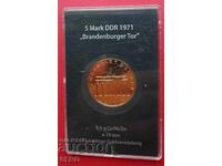Germany - GDR - 5 Marks 1971 - Brandenburg Gate - Gold-plated