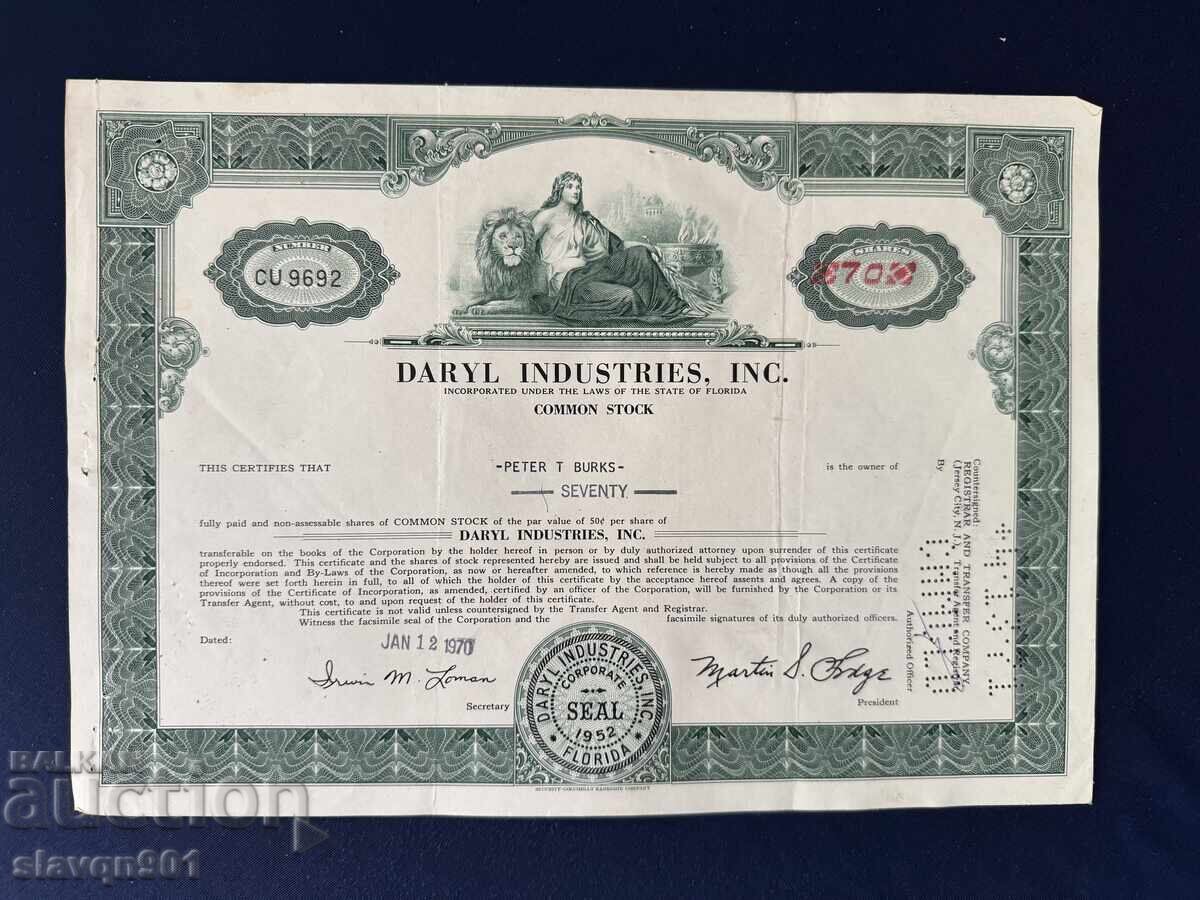 Acțiune veche 1970 cu preț € 4.00 | 7.82 BGN