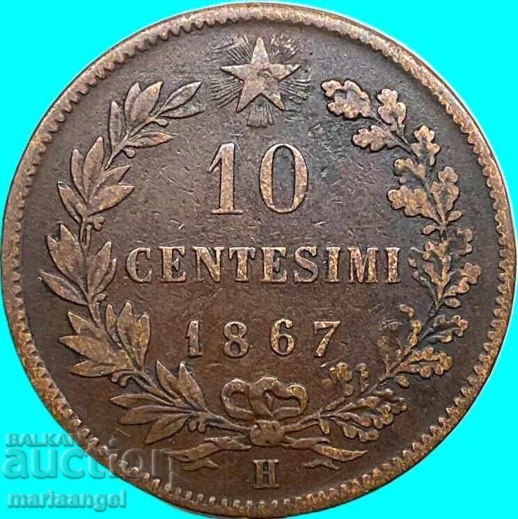 10 Centesimi 1867 Italy 30mm H - Birmingham Victor Emmanuel - 5