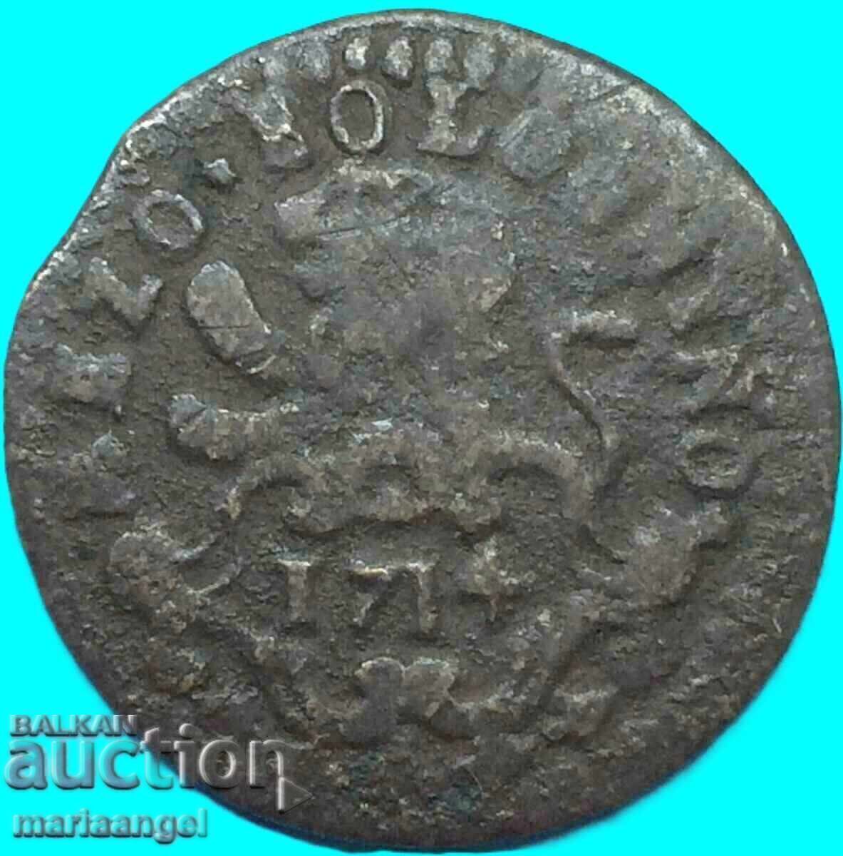 Mezzo Bologno 1714 Vatican Clement XI (1700-1721) 28 χιλιοστά Λιοντάρι - 5