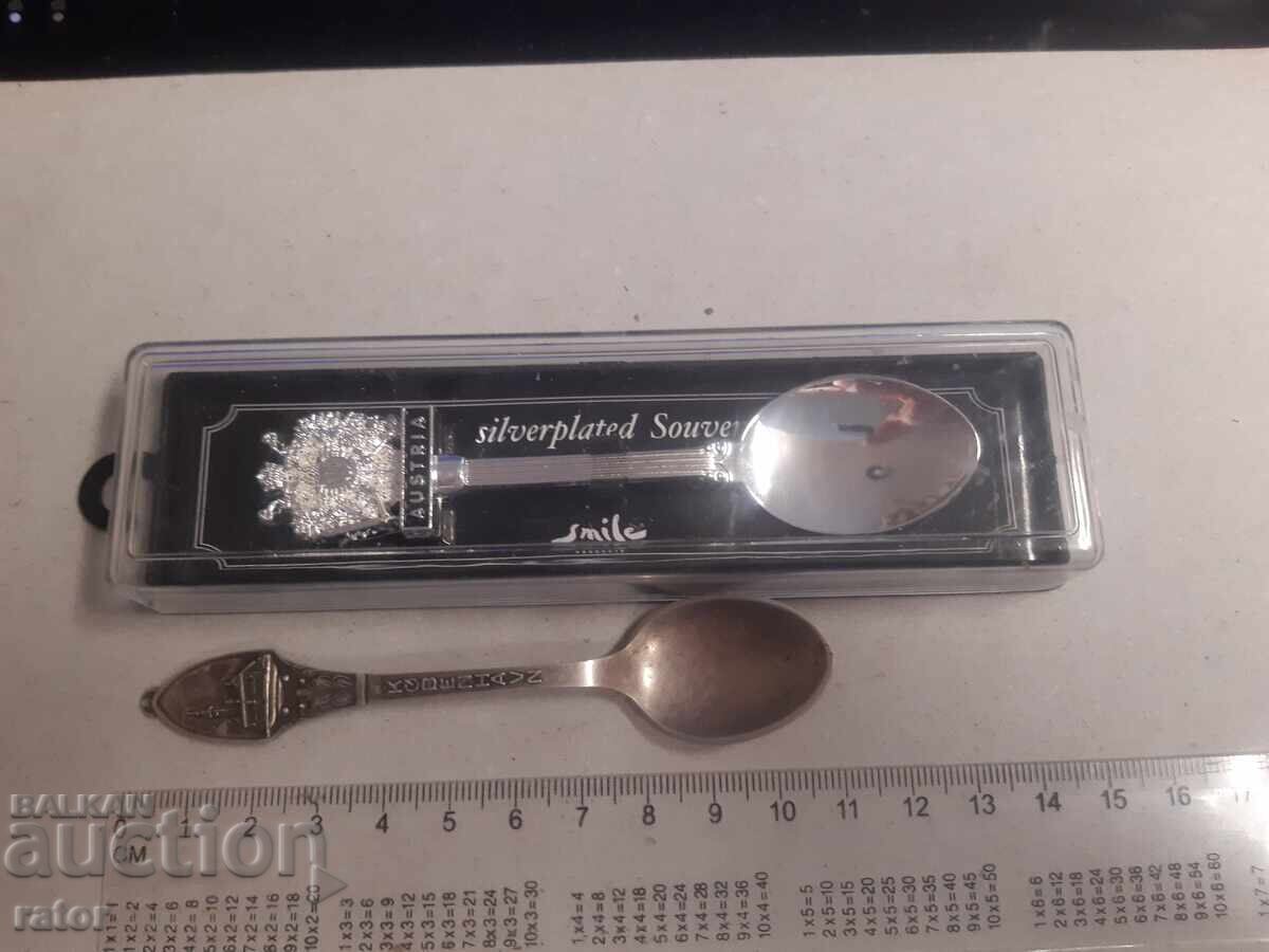 Auction  Silver-plated souvenir spoons - 2 pieces