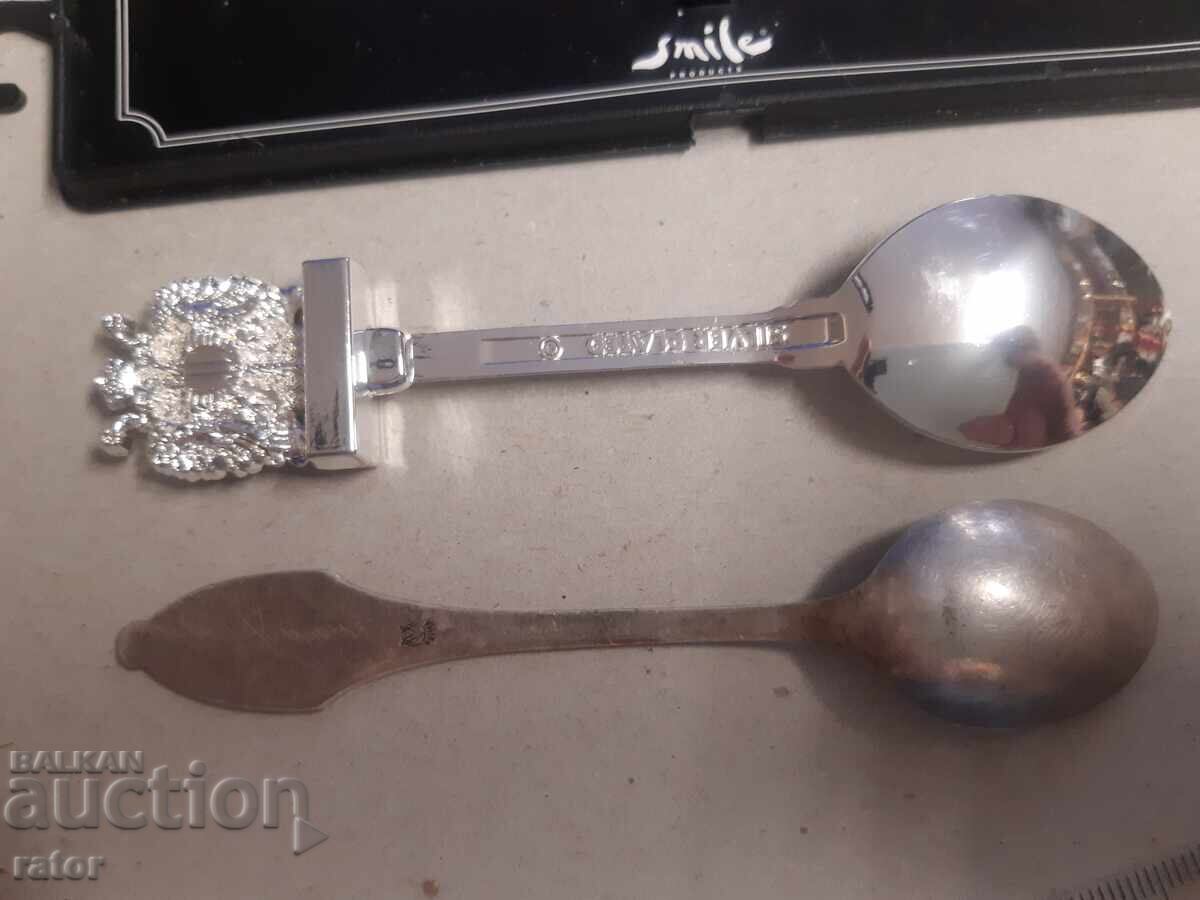 Silver-plated souvenir spoons - 2 pieces - 5