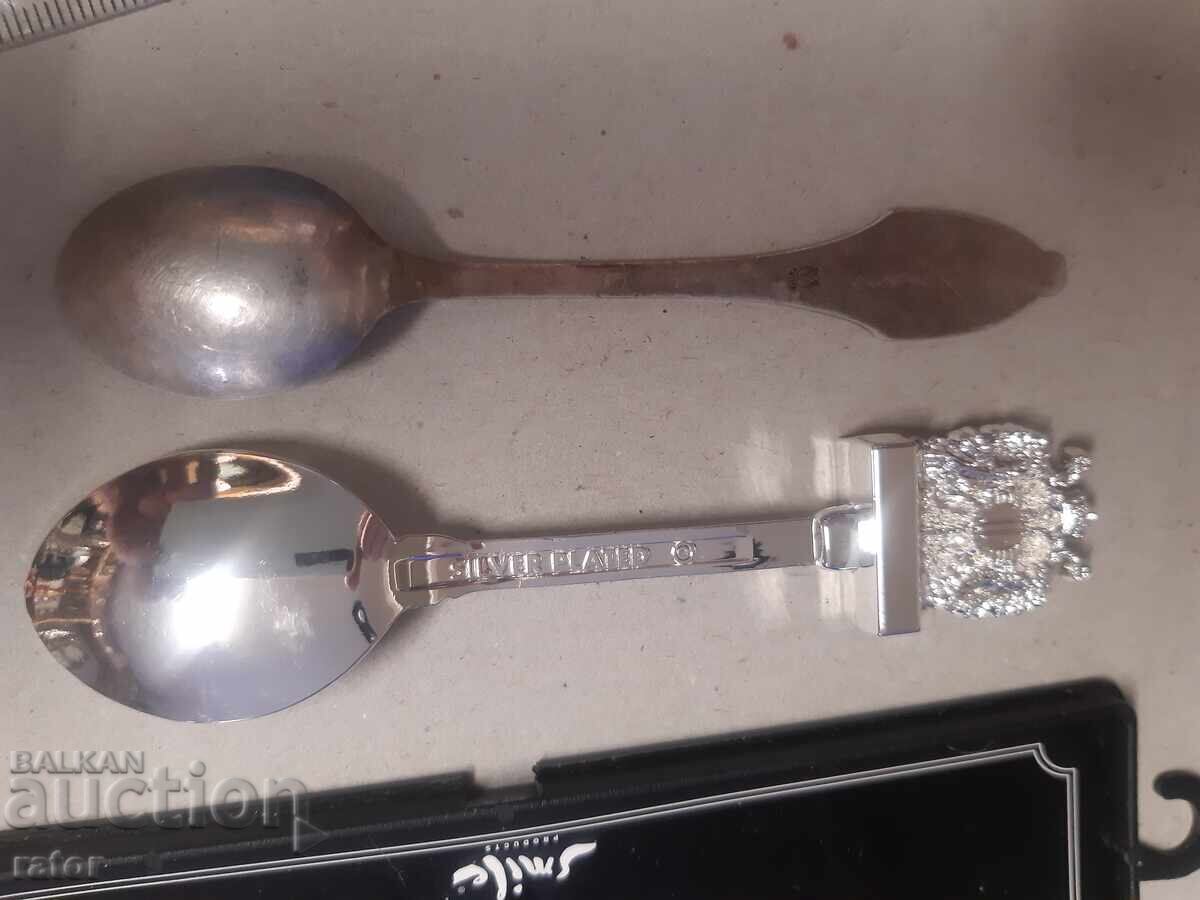 Silver-plated souvenir spoons - 2 pieces - 6