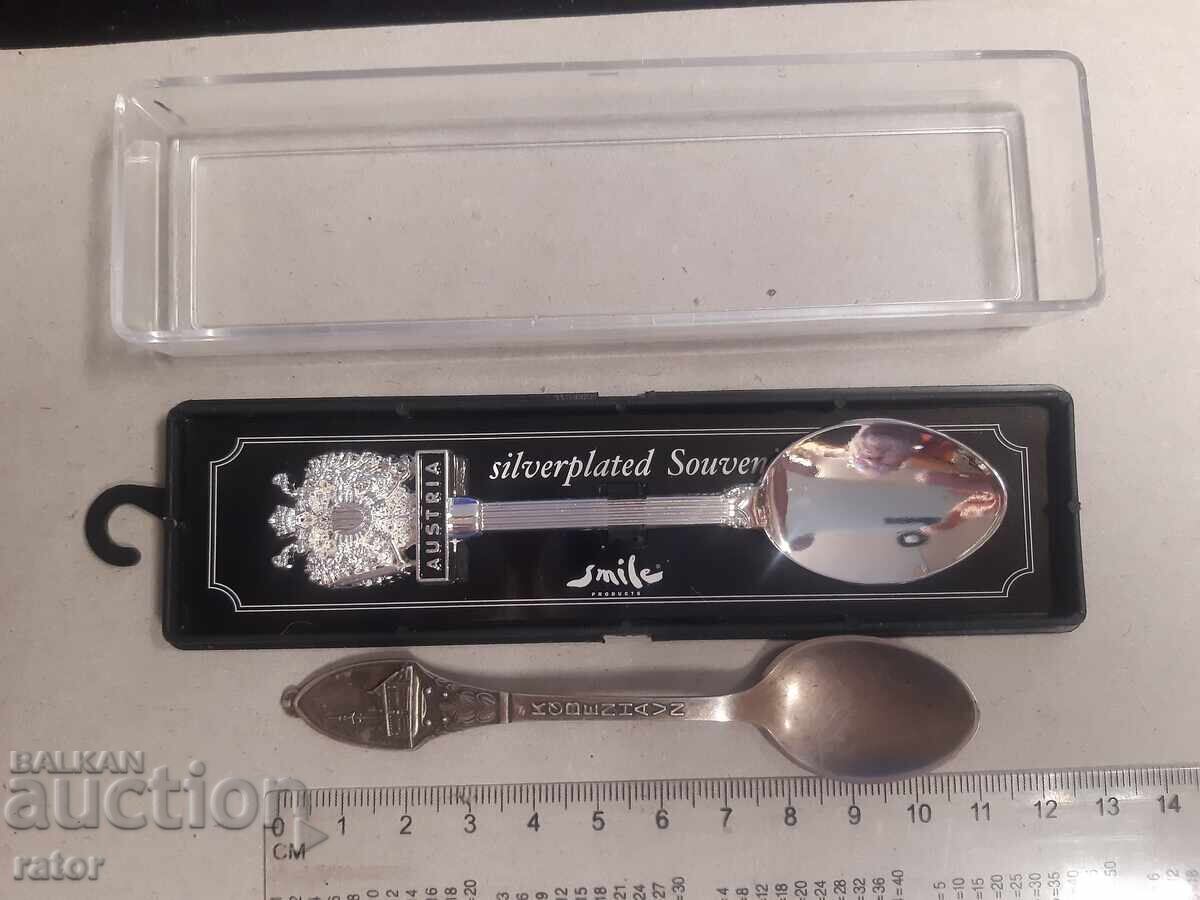 Silver-plated souvenir spoons - 2 pieces
