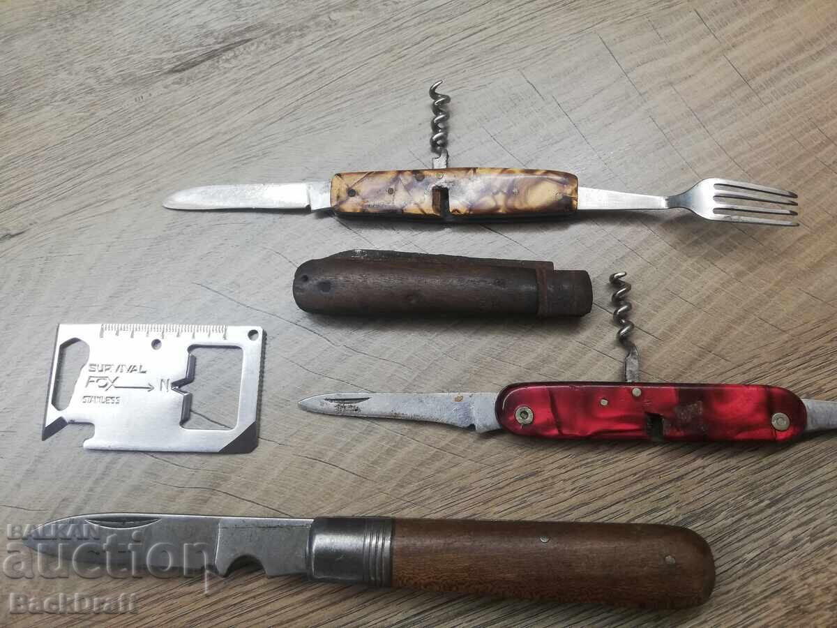 Lot de cuțite de buzunar pliabile vechi, cuțit, lamă, briceaguri - 6 Lot de cuțite de buzunar pliabile vechi, cuțit, lamă, briceaguri - 6