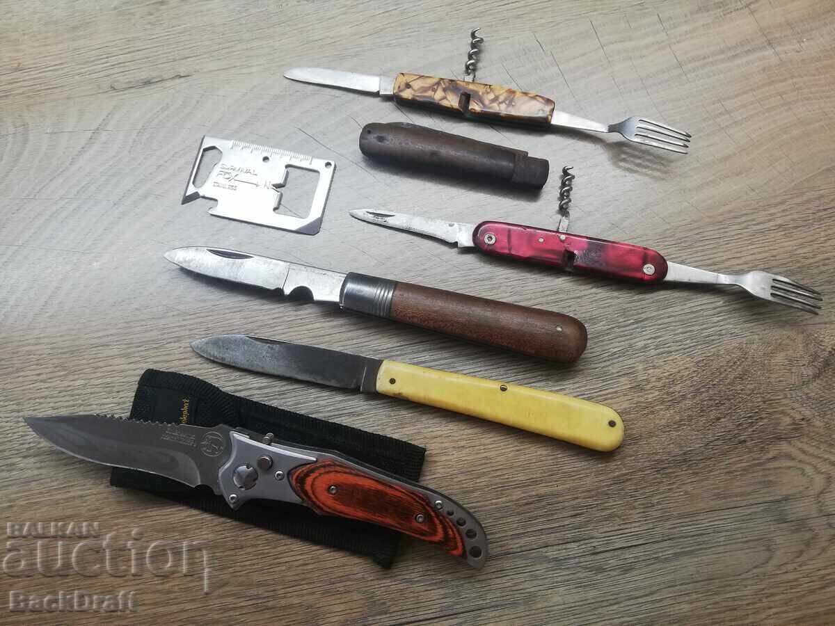 Lot de cuțite de buzunar pliabile vechi, cuțit, lamă, briceaguri Lot de cuțite de buzunar pliabile vechi, cuțit, lamă, briceaguri