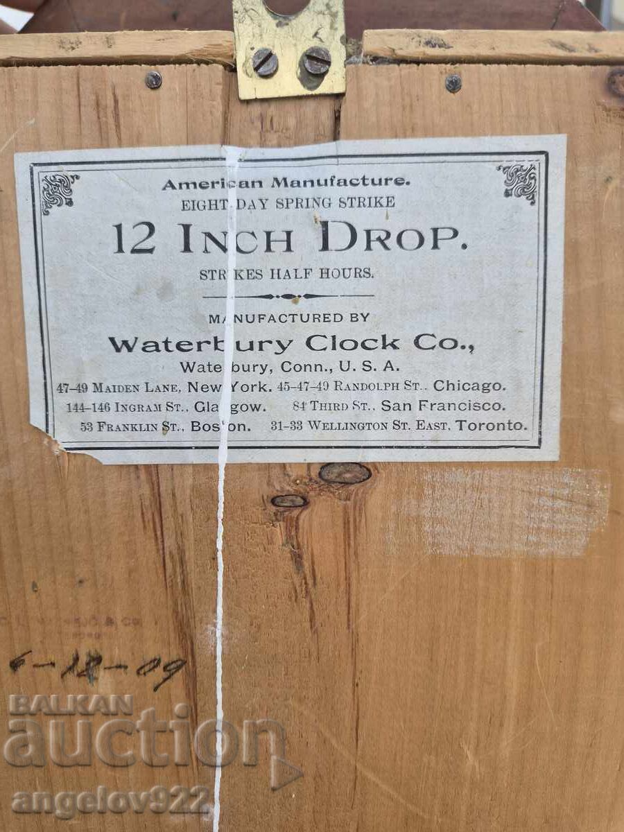 Американски стенен часовник Waterbury Clock Co. - 7