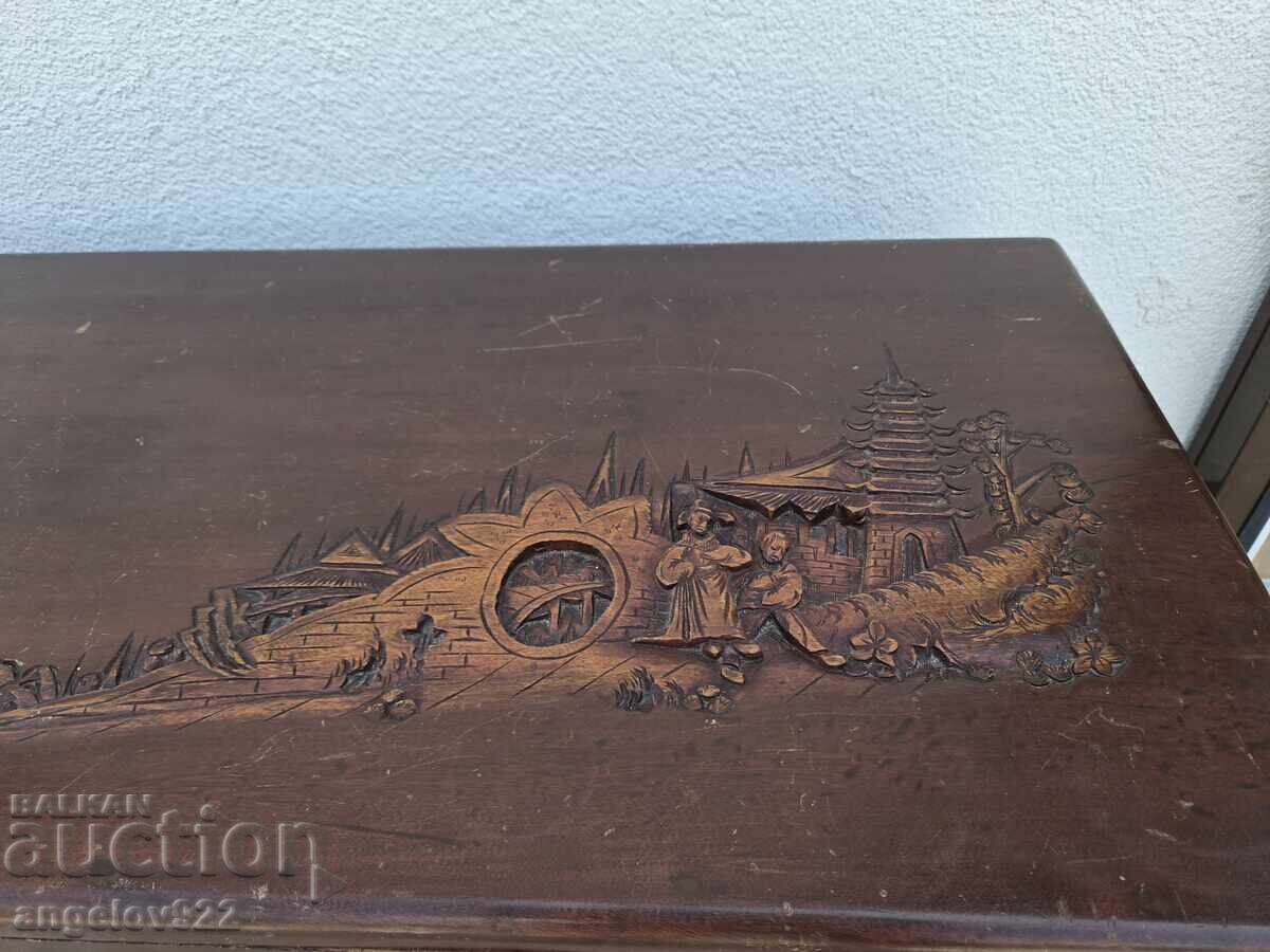 Ladă de zestre vintage din lemn cu sculptură!!! - 5 Ladă de zestre vintage din lemn cu sculptură!!! - 5