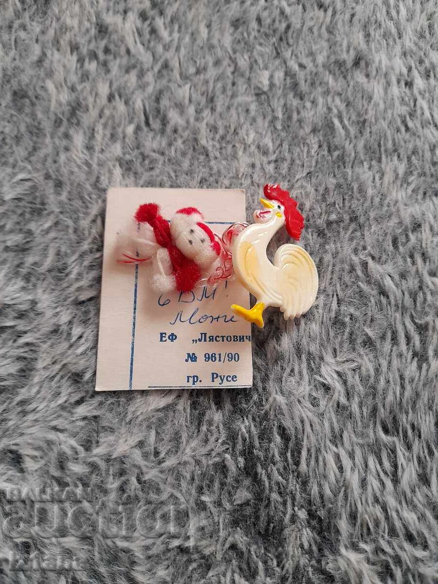 Mărțișor vechi Cocoș Mărțișor vechi Cocoș