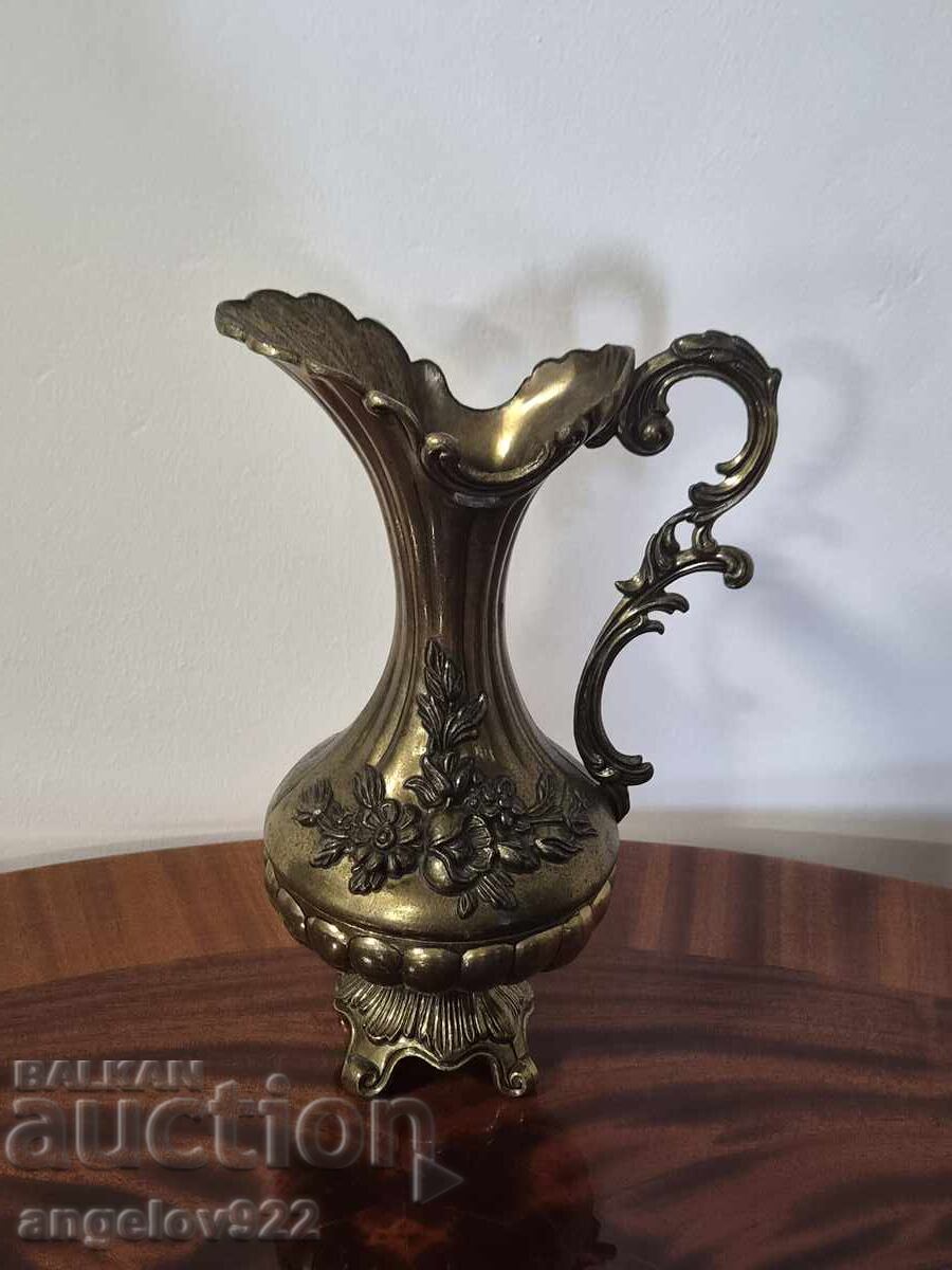 Vintage metal pitcher with embossed floral motifs!!! with price € 0.01 | 0.02 BGN