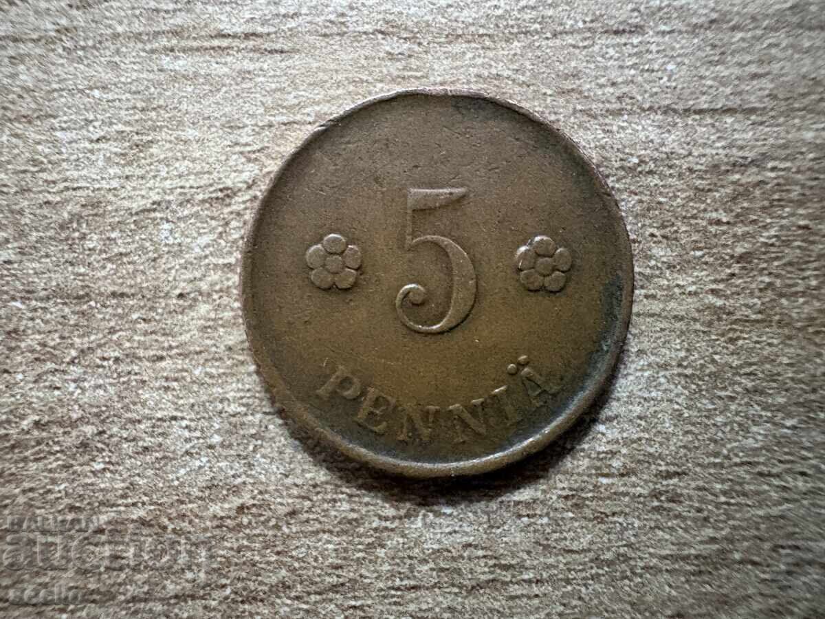 Finlanda - 5 penniä (1920)