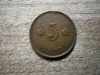Finlanda - 5 penniä (1920)