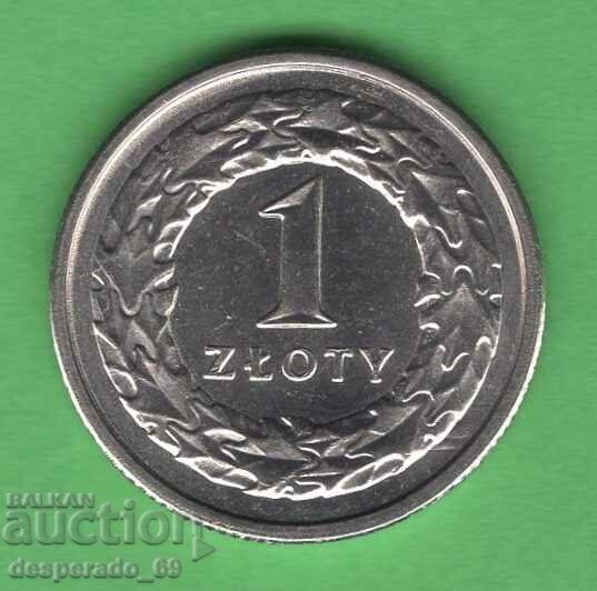(¯`'•.¸ 1 zloty 1991 POLAND aUNC ¸.•'´¯)