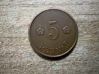 Finlanda - 5 penniä (1922)