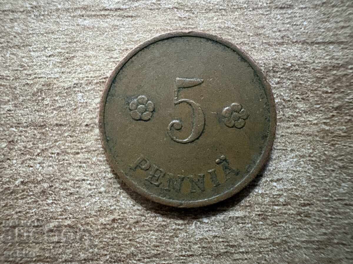 Finlanda - 5 penniä (1929)