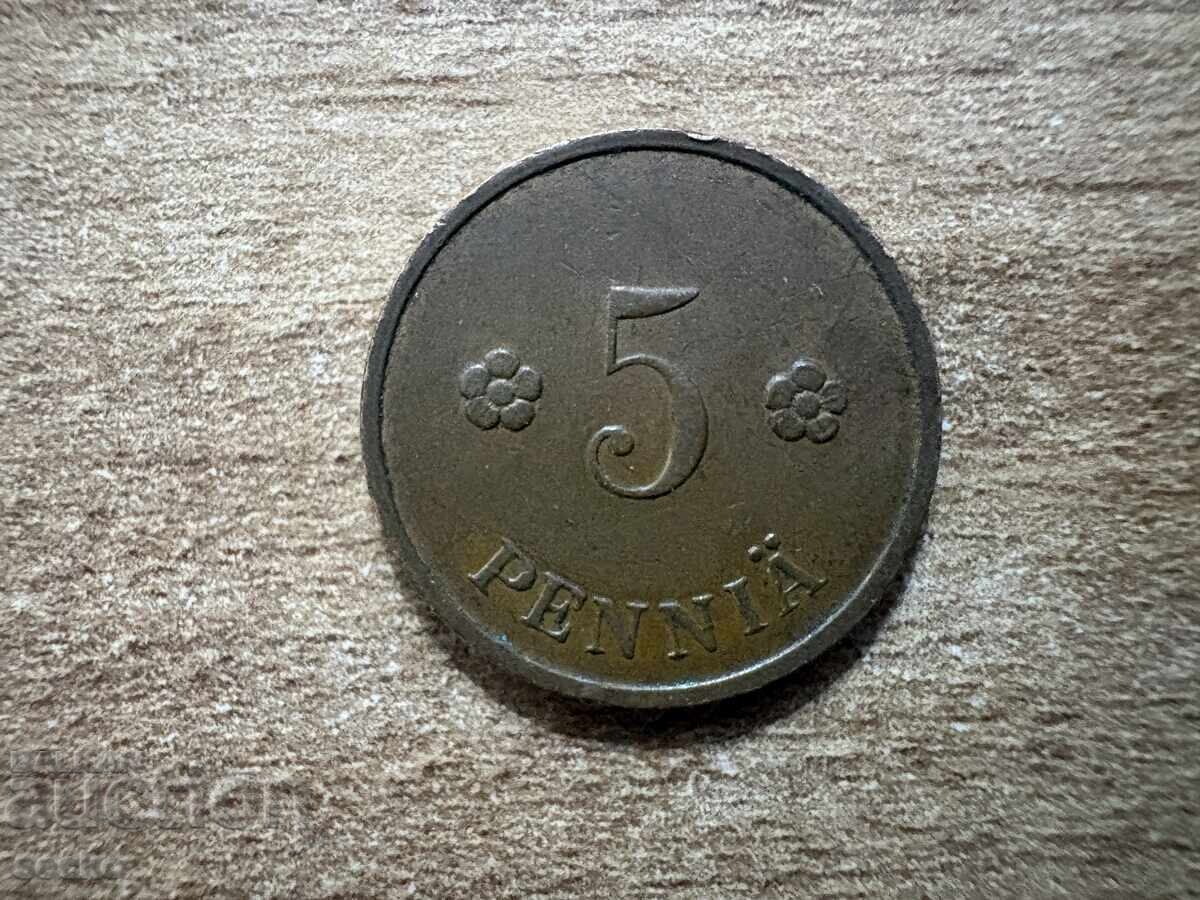 Finlanda - 5 penniä (1934)