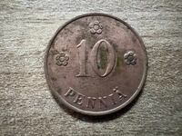 Finlanda - 10 penniä (1929)