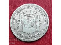 Spania-1 pesetă 1870 -argint