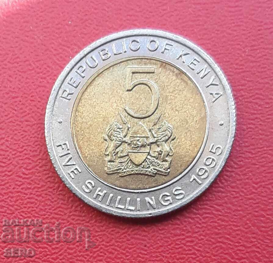 Kenya-5 shillings 1995-well preserved