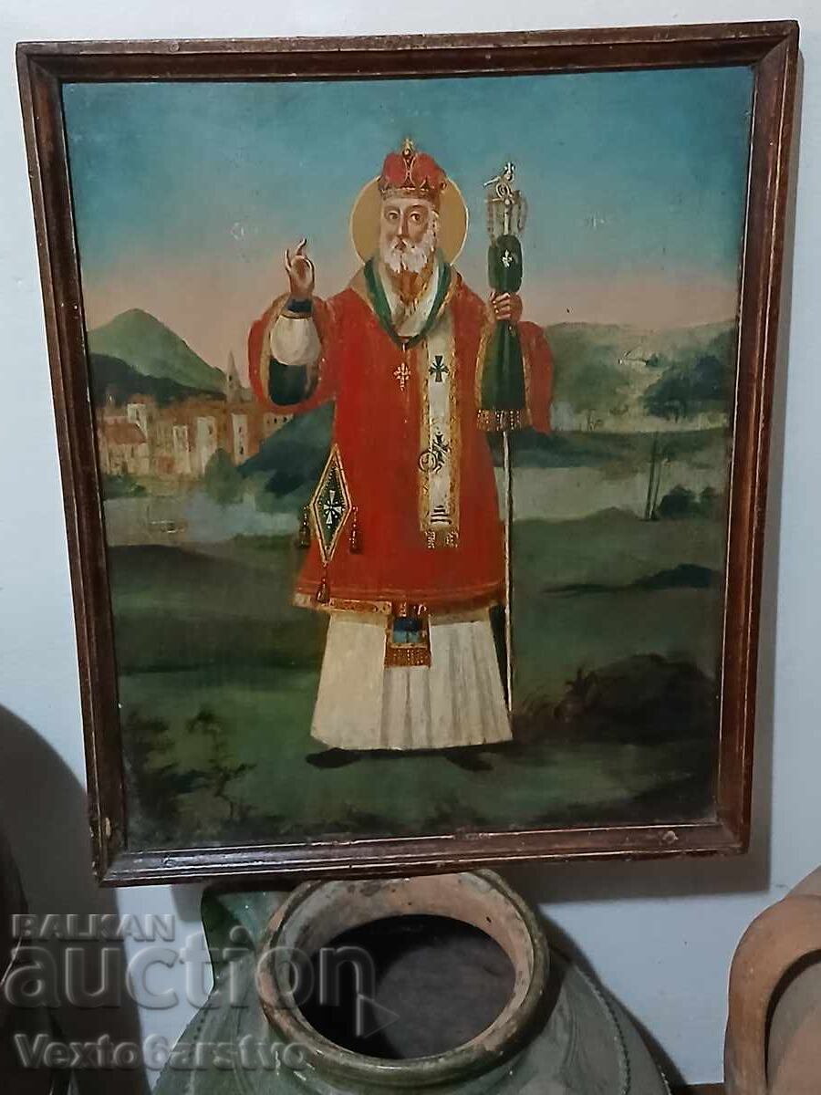 ICOANĂ-ICOANĂ ORTODOXĂ-SF. NICOLAE FĂCĂTORUL DE MINUNI-SEC. XIX ICOANĂ-ICOANĂ ORTODOXĂ-SF. NICOLAE FĂCĂTORUL DE MINUNI-SEC. XIX