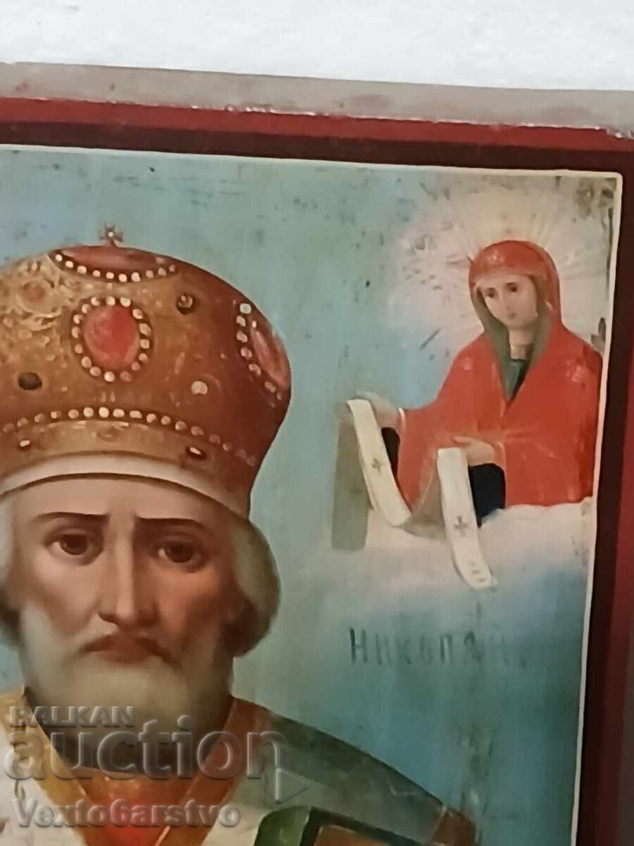 Аукцион ИКОНА-ПРАВОСЛАВНА ИКОНА-СВ.НИКОЛАЙ ЧУДОТВОРЕЦ-19ти в.