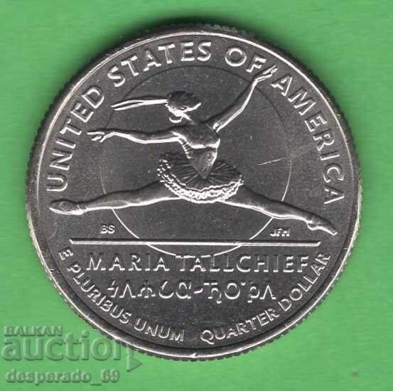 (¯`'•.¸ 25 cents 2023 P USA (Maria Tallchief) UNC- (¯`'•.¸ 25 cents 2023 P USA (Maria Tallchief) UNC-