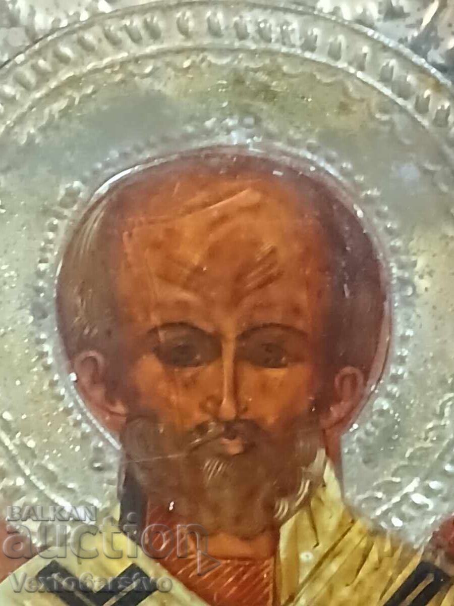ICOANĂ-ICOANĂ ORTODOXĂ-SF. NICOLAE FĂCĂTORUL DE MINUNI-SEC. XIX - 5