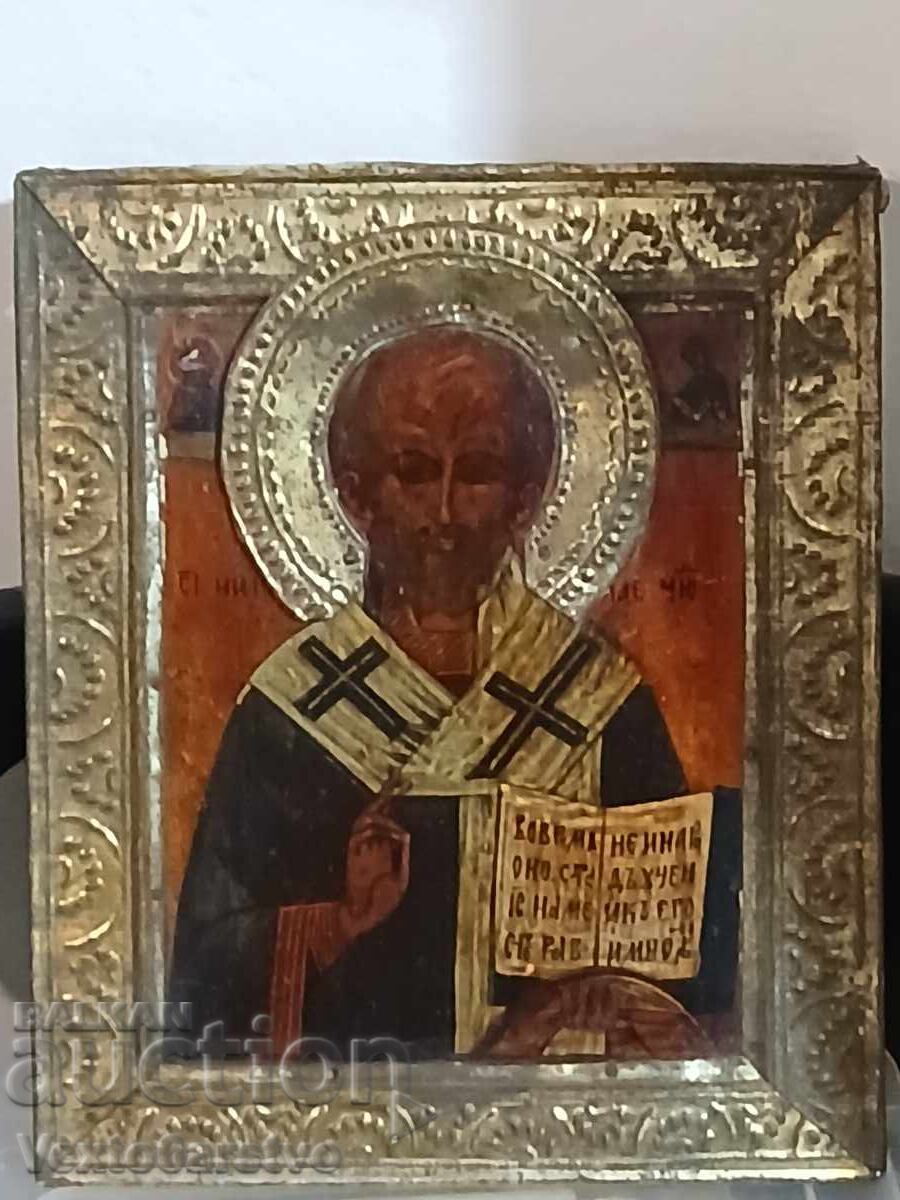 ICOANĂ-ICOANĂ ORTODOXĂ-SF. NICOLAE FĂCĂTORUL DE MINUNI-SEC. XIX